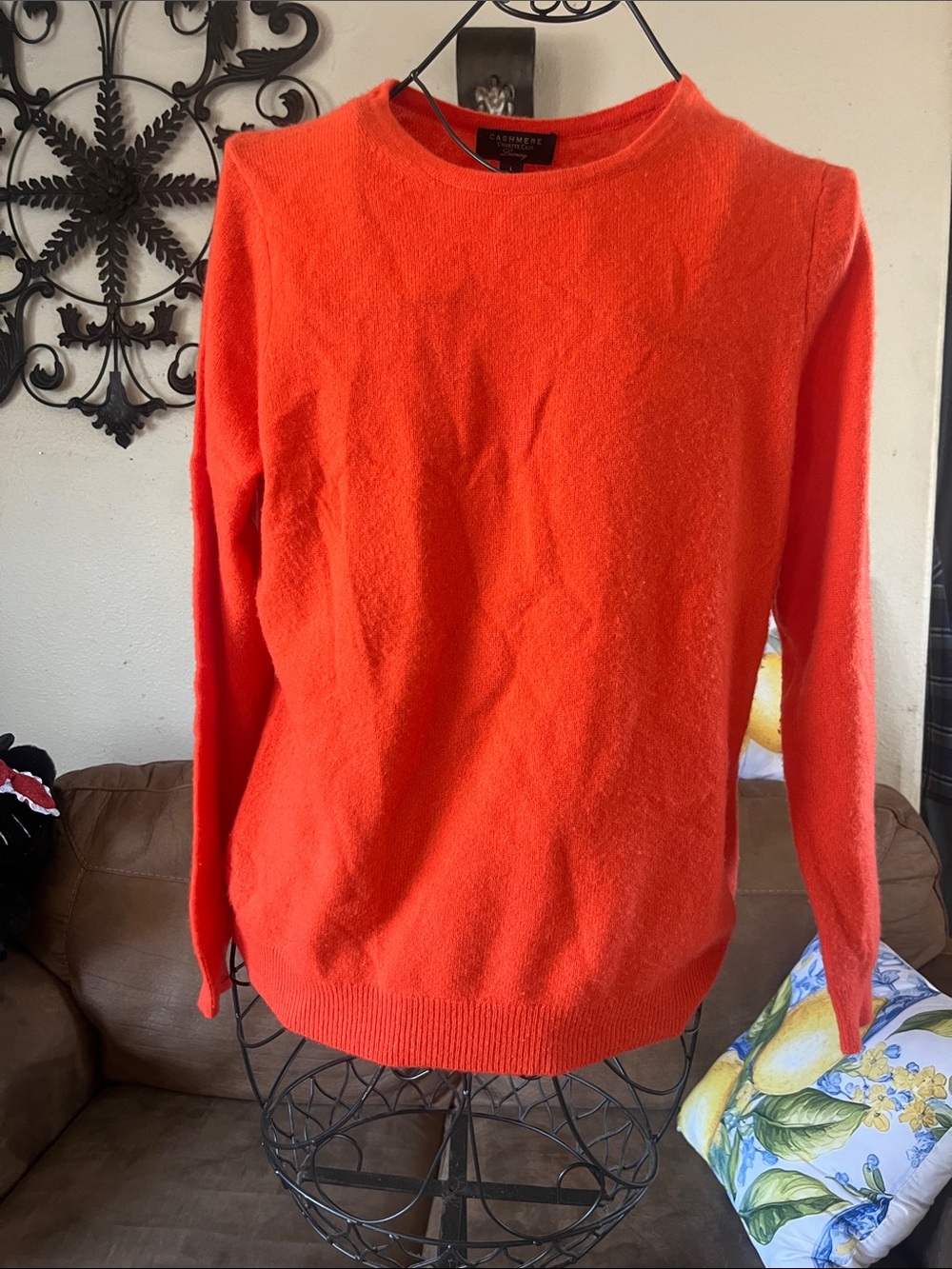 Cashmere Charter Club Bright Orange Crewneck Sweater